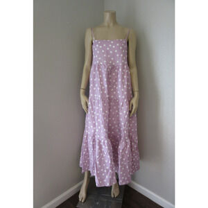 Charlie Holiday Anthropologie Purple Polka Dot 6 Midi Layered Sleeveless Dress
